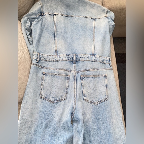 ZARA Medium Wash Denim Jumpsuit - Size XL - NEW - Picture 10 of 13